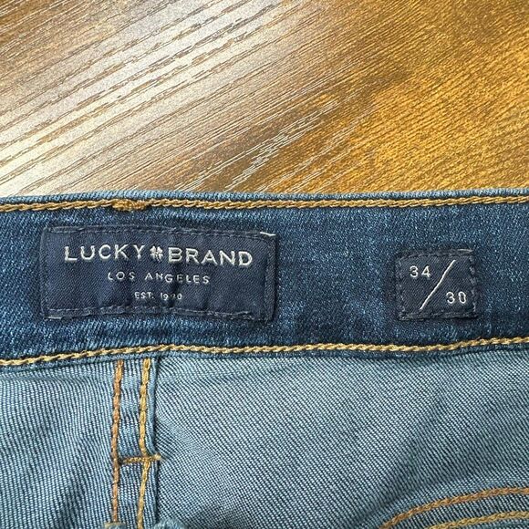 Lucky Brand Jeans Mens 34 Blue 410 Athletic Straight Stretch Denim 7MCC007 - Picture 7 of 12